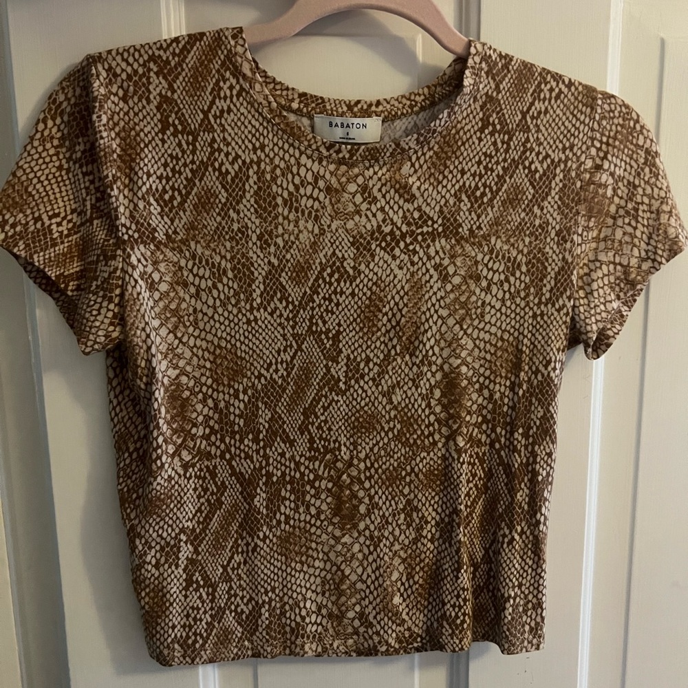 Babaton shirt, size Small, never worn, silky soft fabric